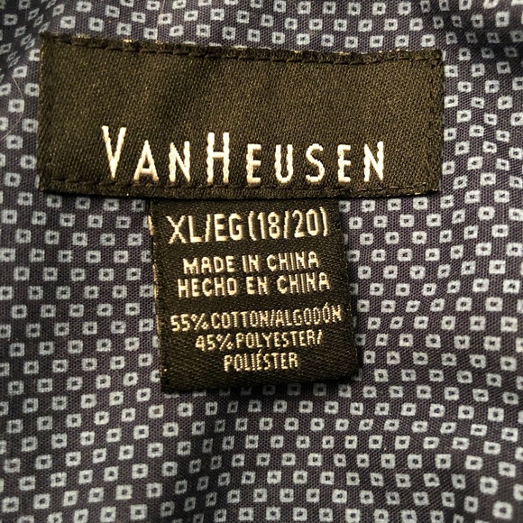 *VAN HEUSEN* Men's Blue Long Sleeve Button Down Size XL - Picture 6 of 6